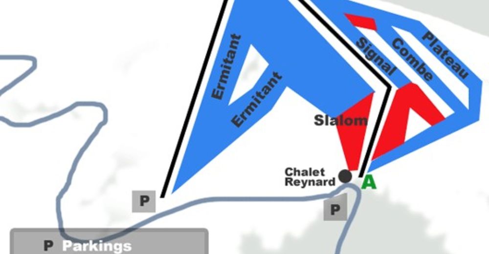 Planul pistelor Zonă de schi Mont Ventoux Sud