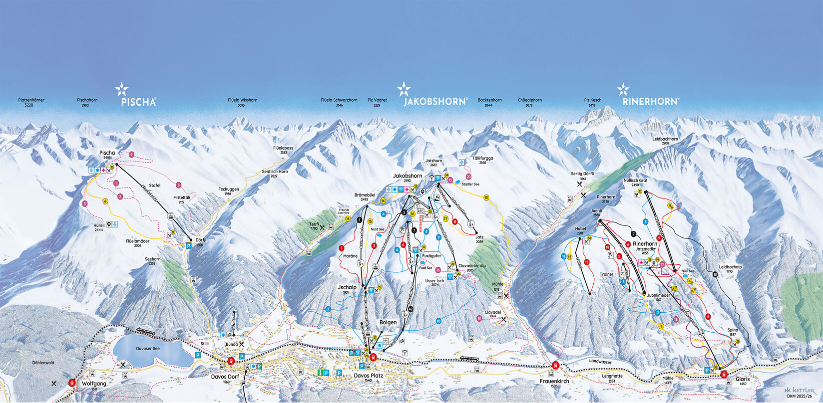 PistenplanSkigebiet Davos Pischa
