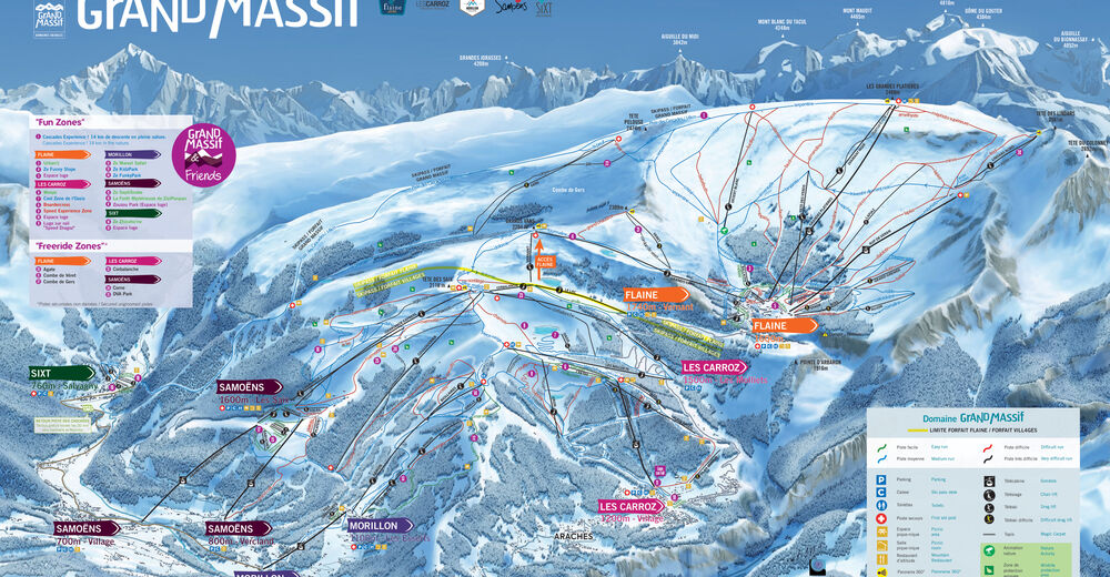 Plan de piste Station de ski Sixt-Fer-à-Cheval / Le Grand Massif