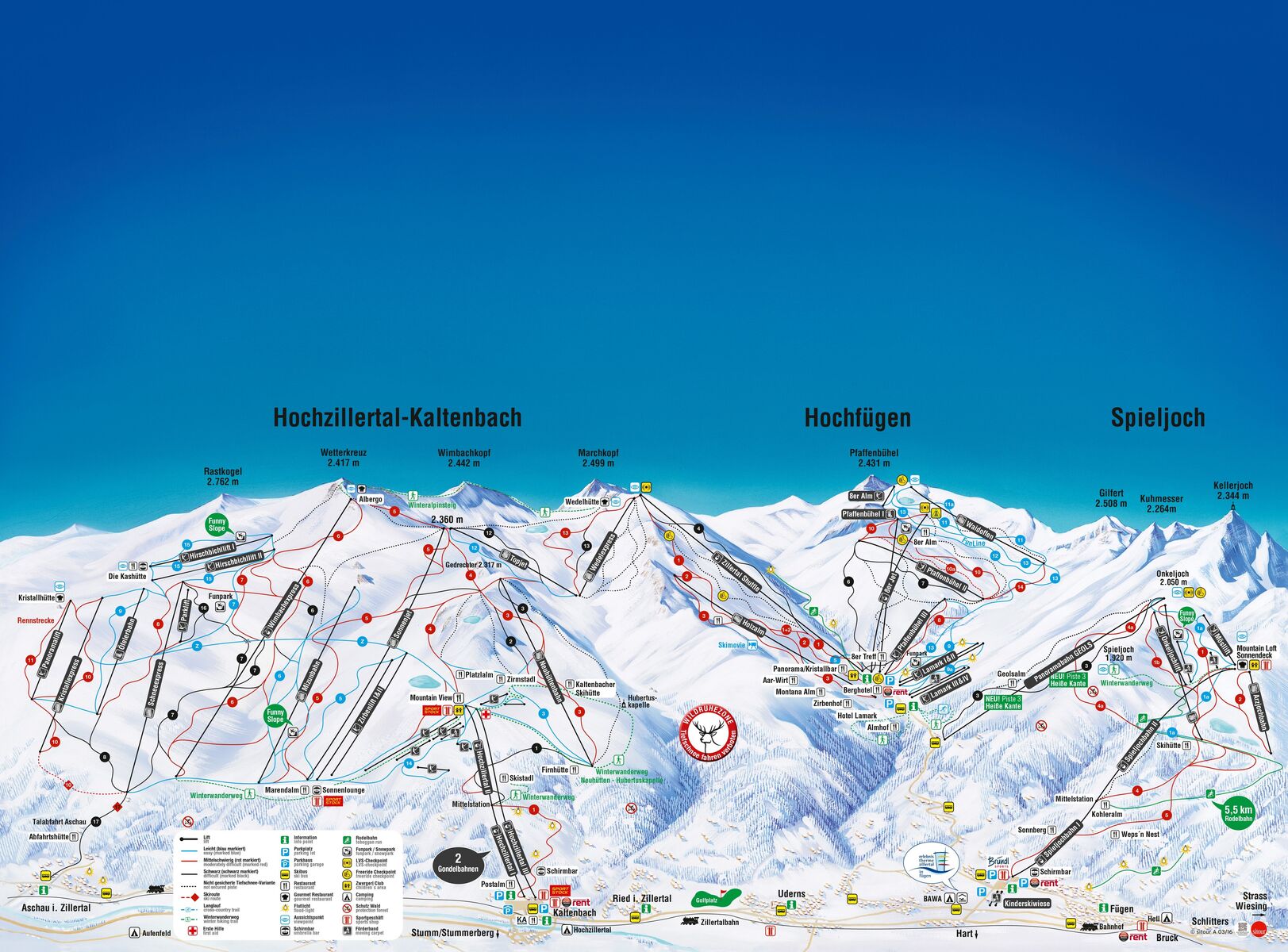 PistenplanSkigebiet Hochzillertal / Zillertal