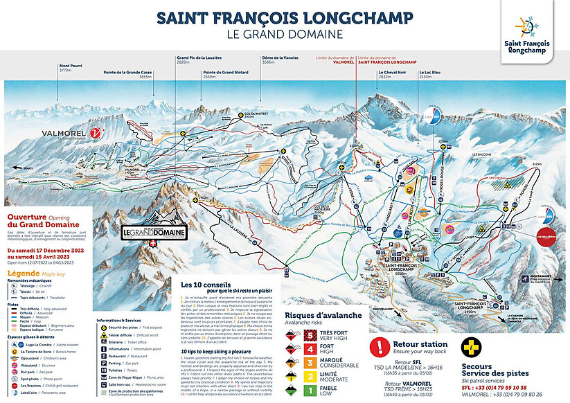 PistenplanSkigebiet St. François Longchamp - Le Grand Domaine