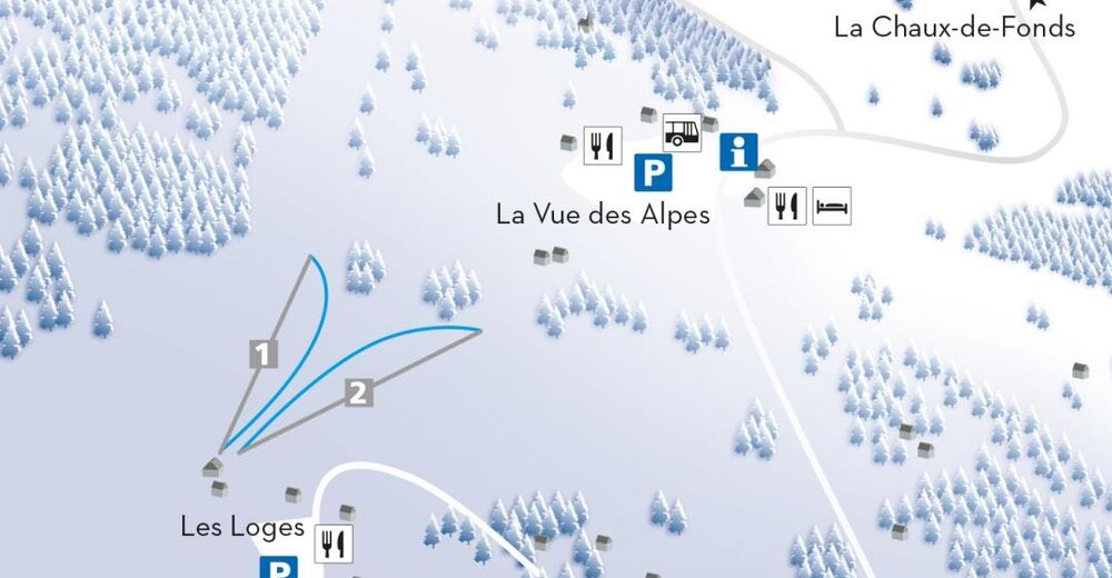 Pistenplan Skigebiet Les Loges