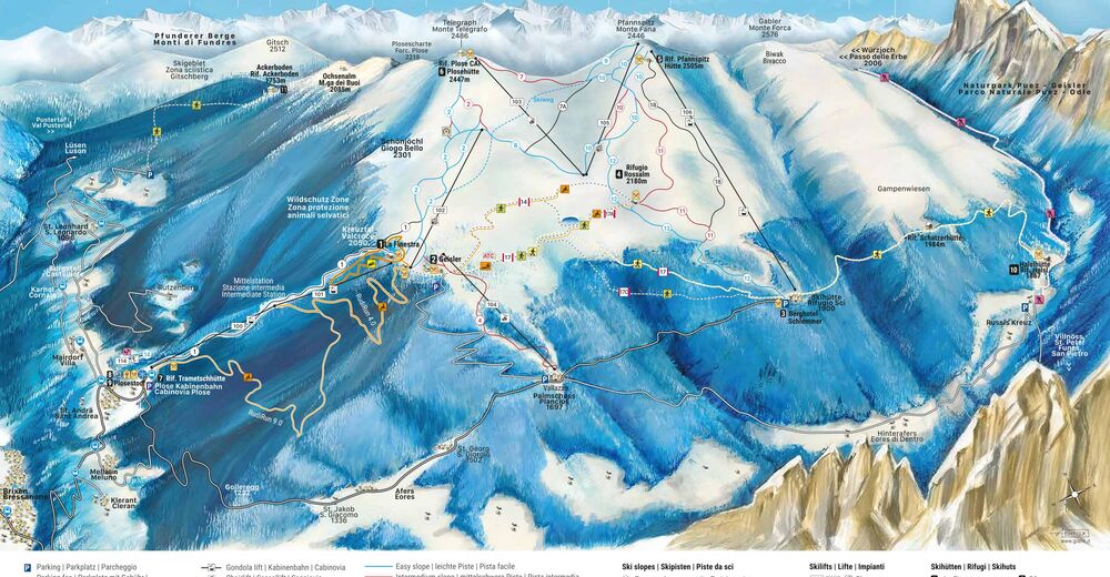 Mappa delle piste Comparto sciistico Plose Bressanone