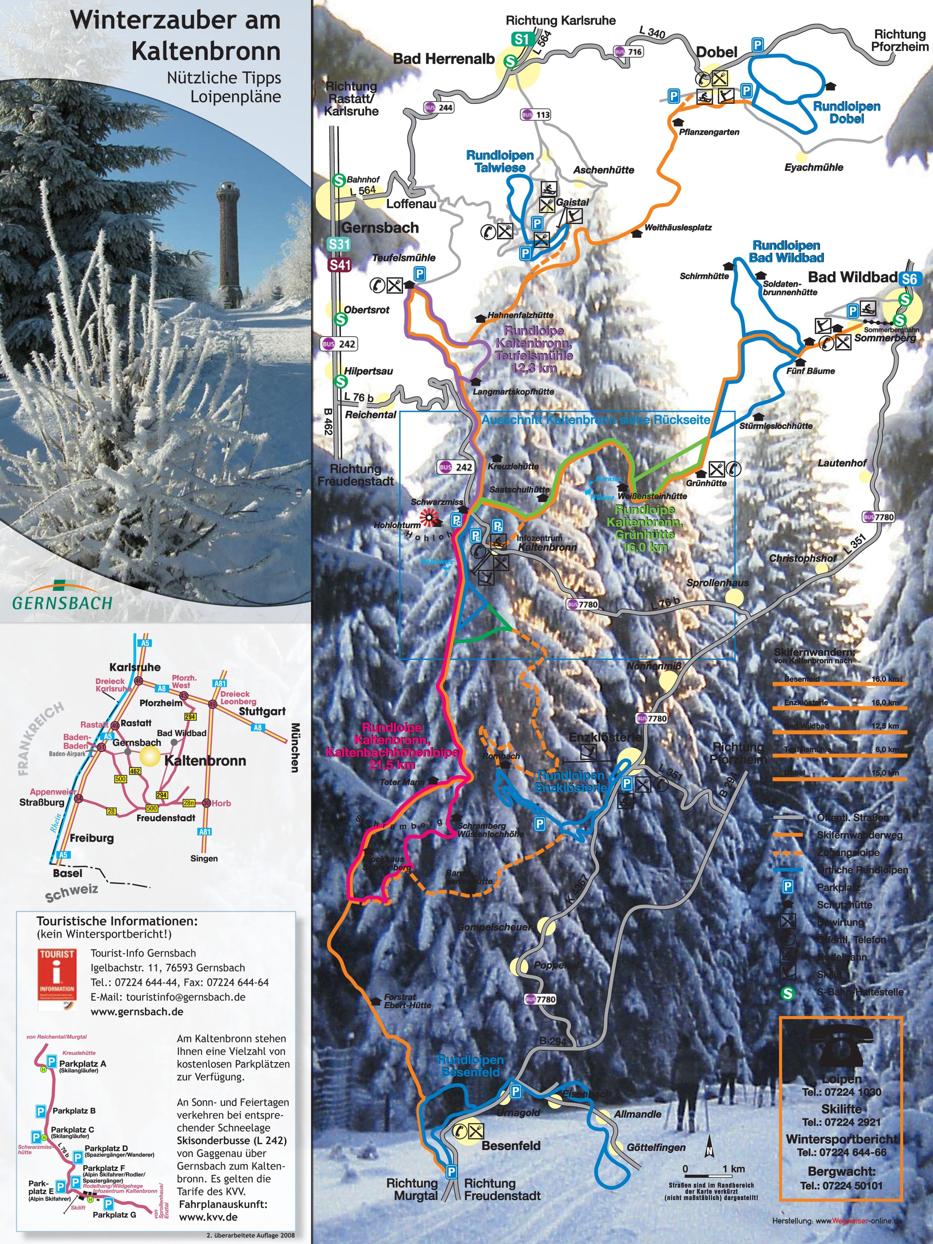 BERGFEX: Loipenplan Kaltenbronn: Langlaufen Kaltenbronn