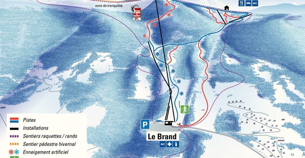 Pistenplan Skidåkningsområde La Berra - La Roche