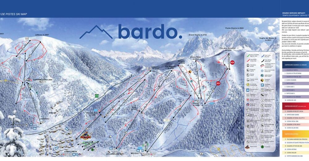 Piste map Ski resort Bardonecchia