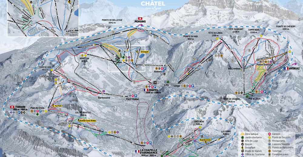 Pisteplan Skigebied Châtel / Portes du Soleil
