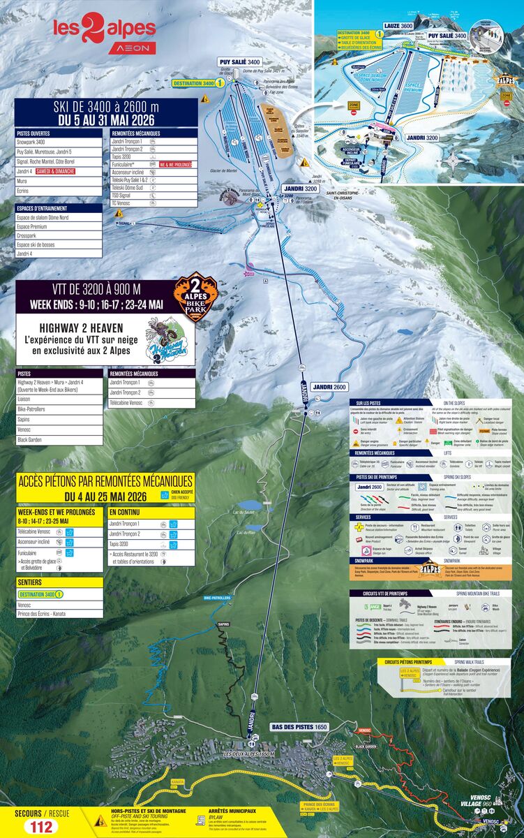 PistenplanSkigebiet Les 2 Alpes