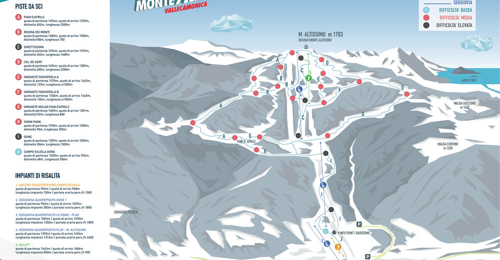Piste map Ski resort Borno - Monte Altissimo