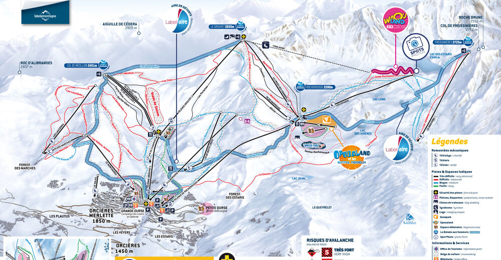 Piste map Ski resort Orcières Merlette