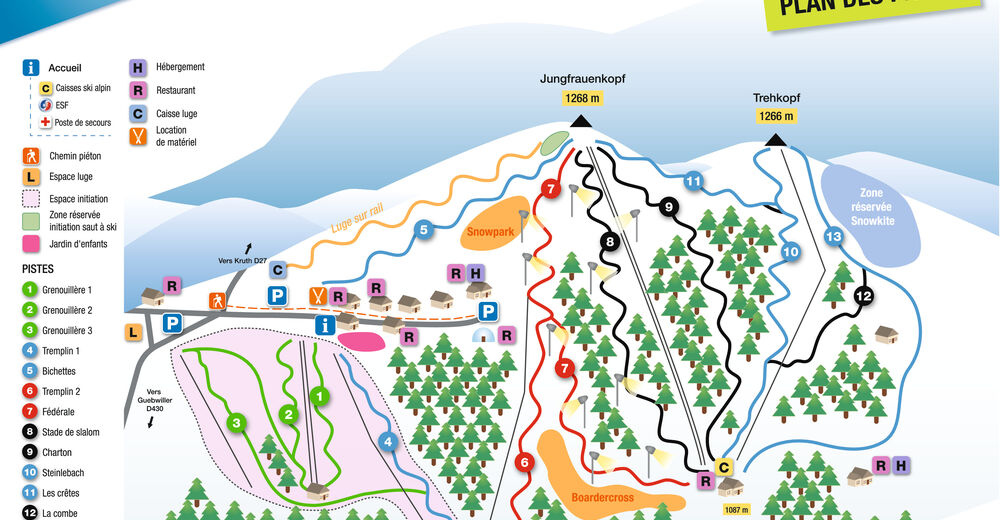 Mappa delle piste Comparto sciistico Le Markstein