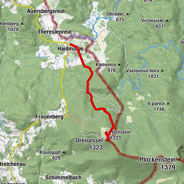 Haidmühle Rollmannsberg Dreisessel Hochstein BERGFEX