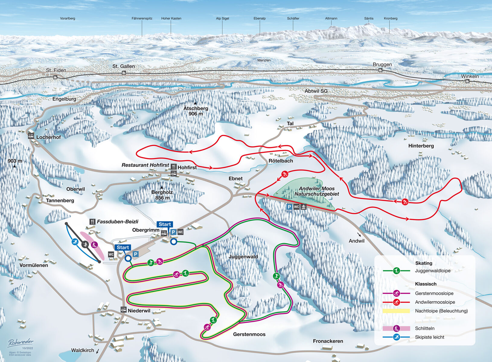 PistenplanSkigebiet Skiarena Tannenberg / Waldkirch