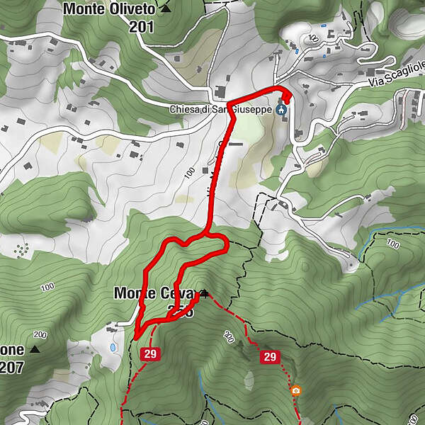 Montegrotto Terme Monte Ceva BERGFEX Wanderung Tour