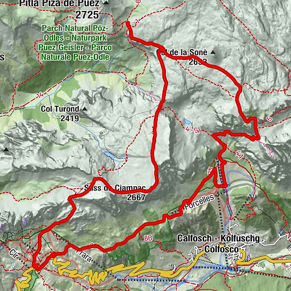 Ju de Frara Grödner Joch Passo Gardena Sass da Ciampac Utia de