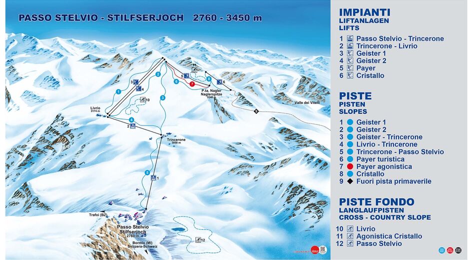 План лыжни Лыжный район Stilfser Joch - Ortlergebiet