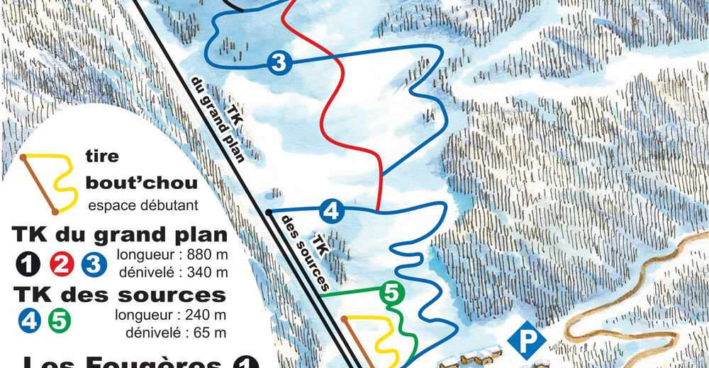 Pistenplan Skigebiet Barioz - Crêt du Poulet