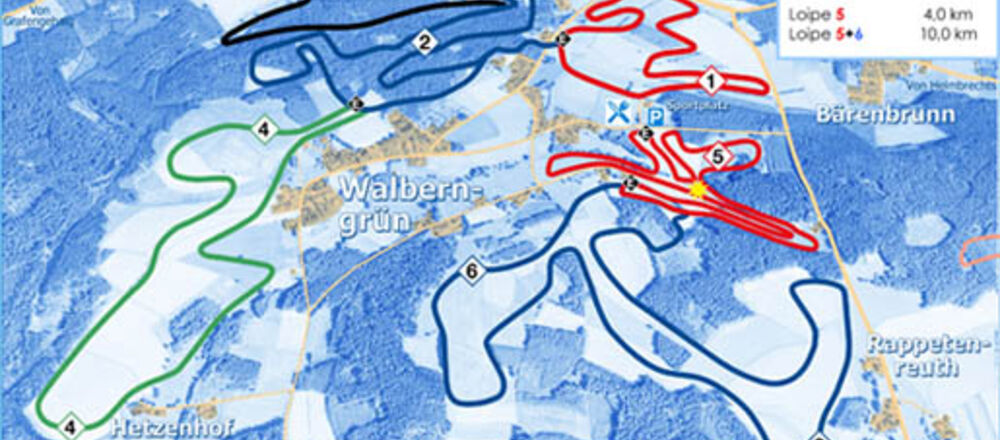 Loipenplan Walberngrüner Gletscher / Gösmes