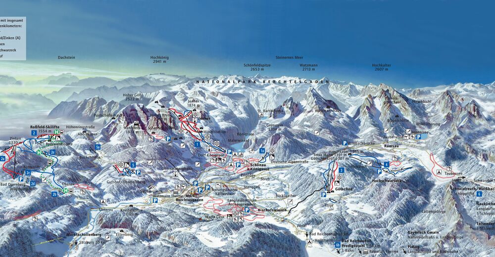 Pistenplan Skigebiet Wildmoos-Lift - Oberau / Berchtesgadener Land