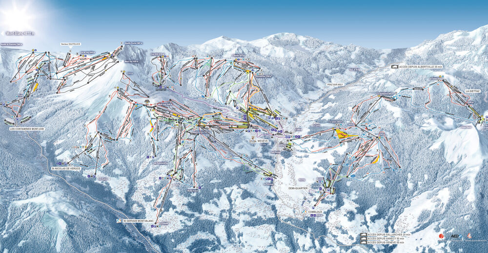 Mapa stoków Ośrodek narciarski Megève