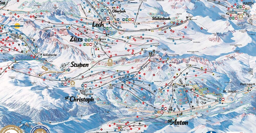 План лыжни Лыжный район St. Anton / Arlberg