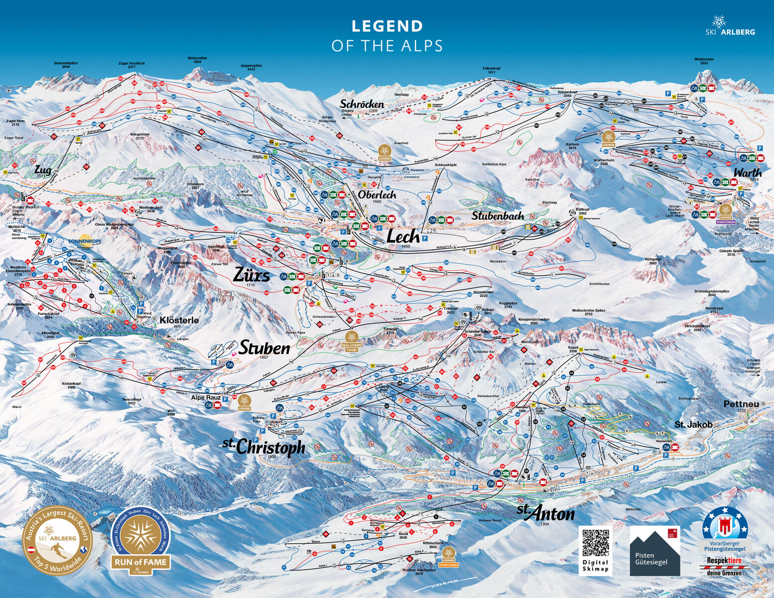 PistenplanSkigebiet St. Anton / Arlberg
