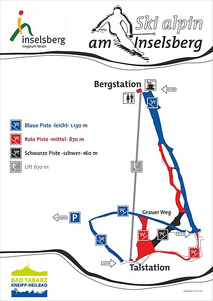 PistenplanSkigebiet Inselsberg / Bad Tabarz
