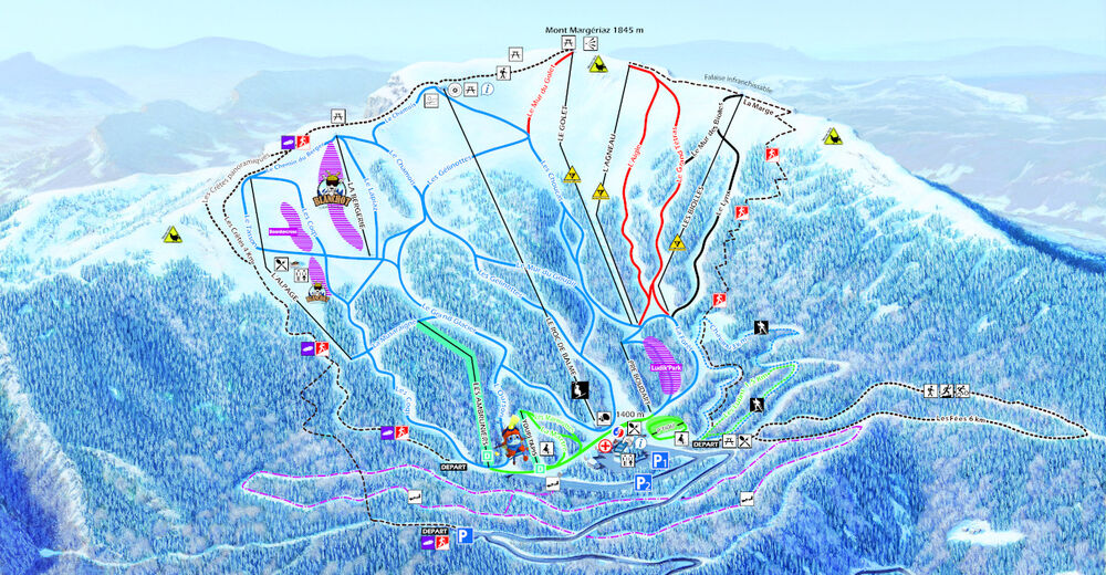 Plan de piste Station de ski Aillons-Margériaz