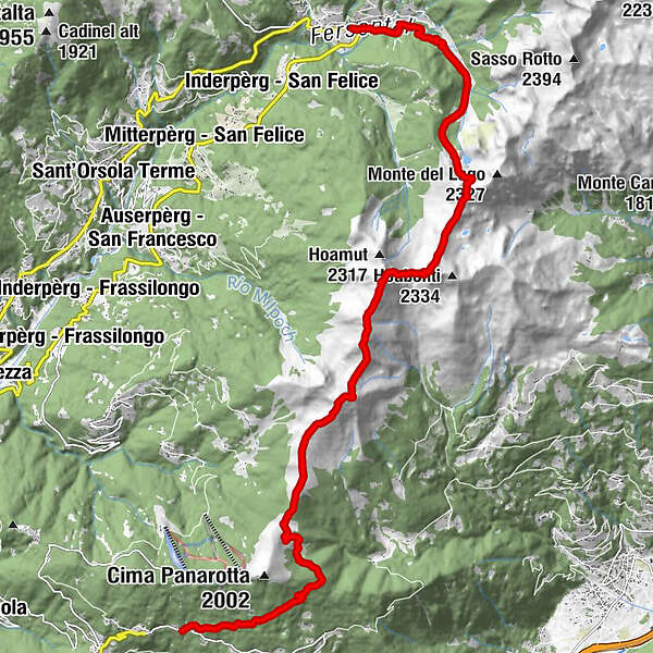 Palai en Bersntol Palù del Fersina Monte Gronlait Fravort Maso