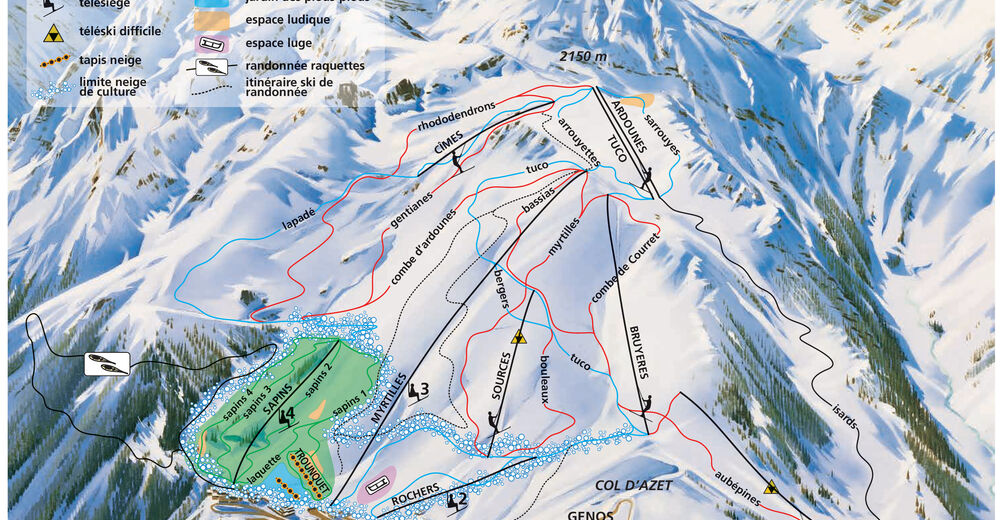 Mappa delle piste Comparto sciistico Val Louron