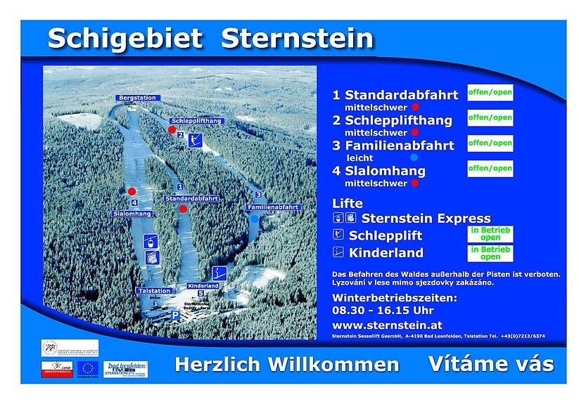 PistenplanSkigebiet Sternstein Lifte / Bad Leonfelden