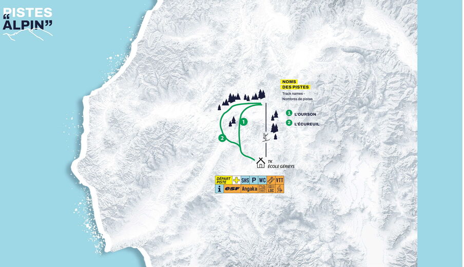 Plan skijaških staza Skijaško područje Plateau de Beille