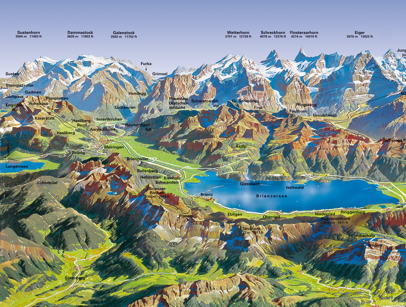 Bergfex Panoramic Map Haslital Map Haslital Alp Haslital