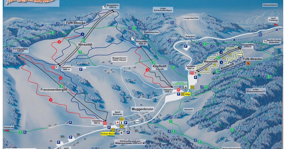 Piste map Ski resort Muggenbrunn