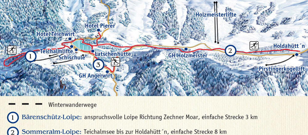 Loipenplan Almenland - Teichalm Lifte & Loipen