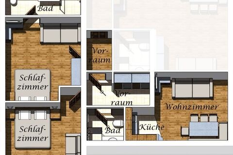 Grundrissplan Haussteiner-Suite