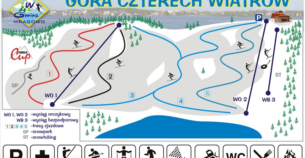 Piste map Ski resort Góra czterech wiatrów