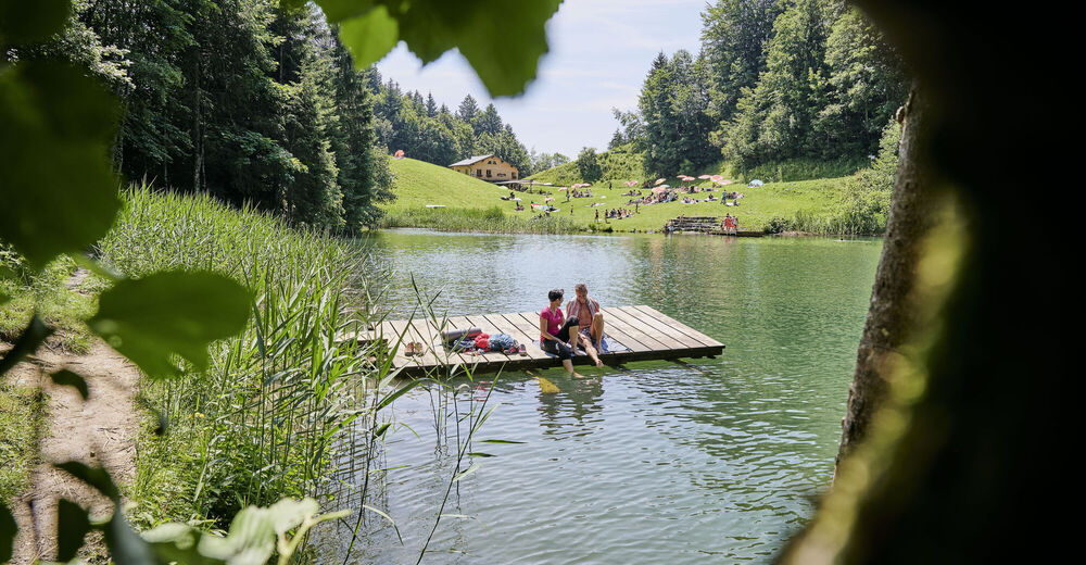 BERGFEX Badesee Seewaldsee Naturbadesee See Baden Schwimmen