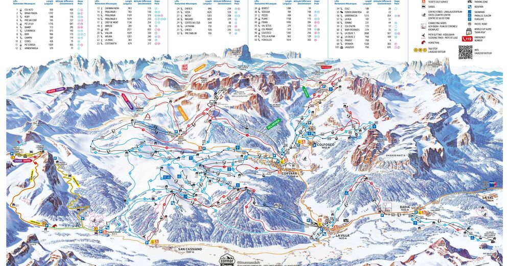 Planul pistelor Zonă de schi Alta Badia