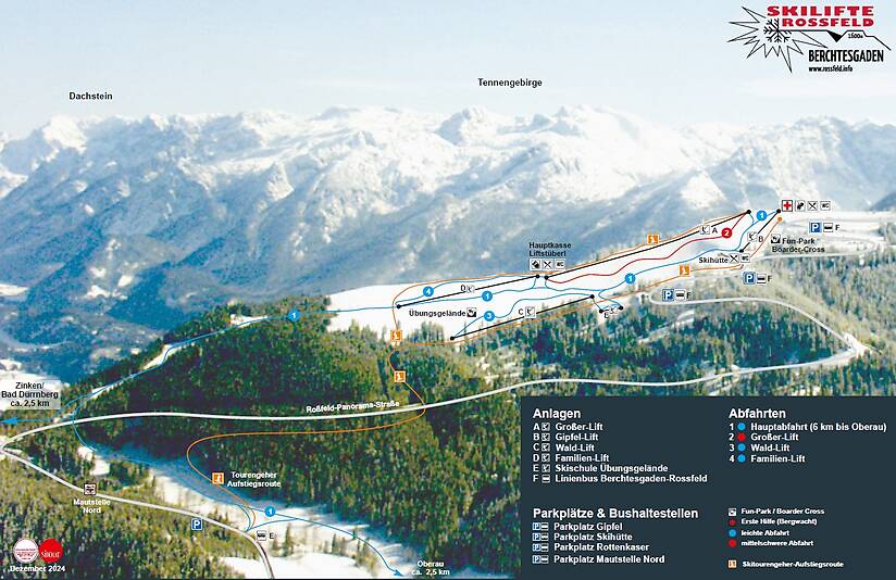 PistenplanSkigebiet Rossfeld / Berchtesgadener Land