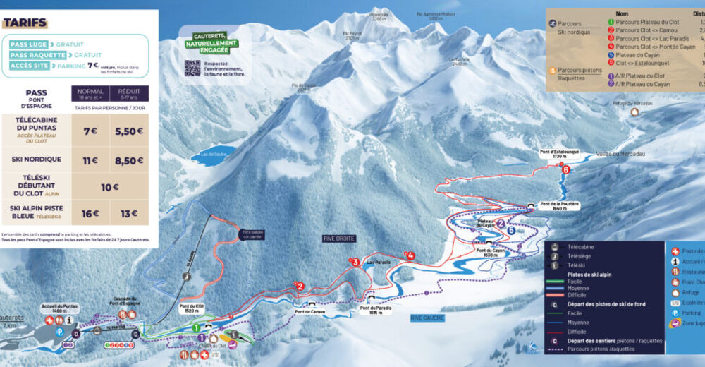 Plan de piste Station de ski Cauterets - Pont d'Espagne