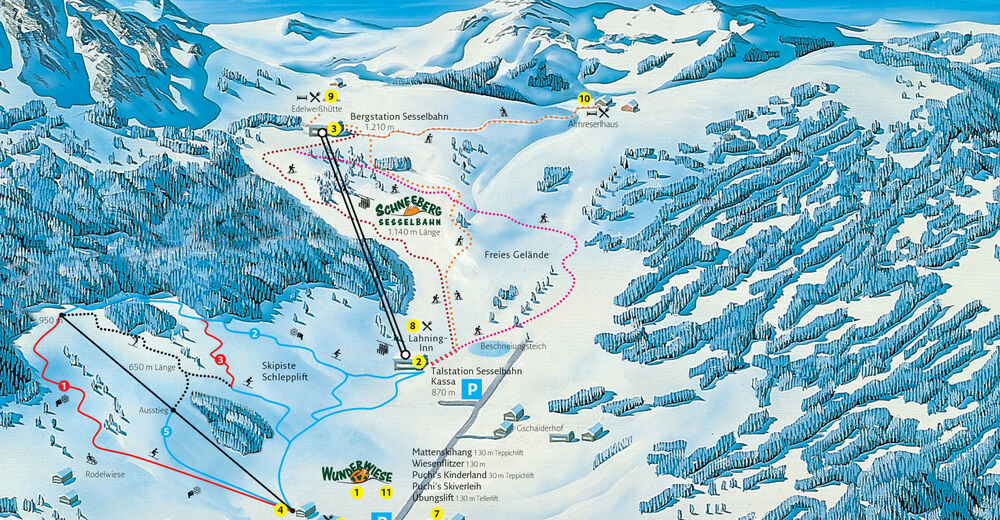 Planul pistelor Zonă de schi Puchberg am Schneeberg / Wunderwiese