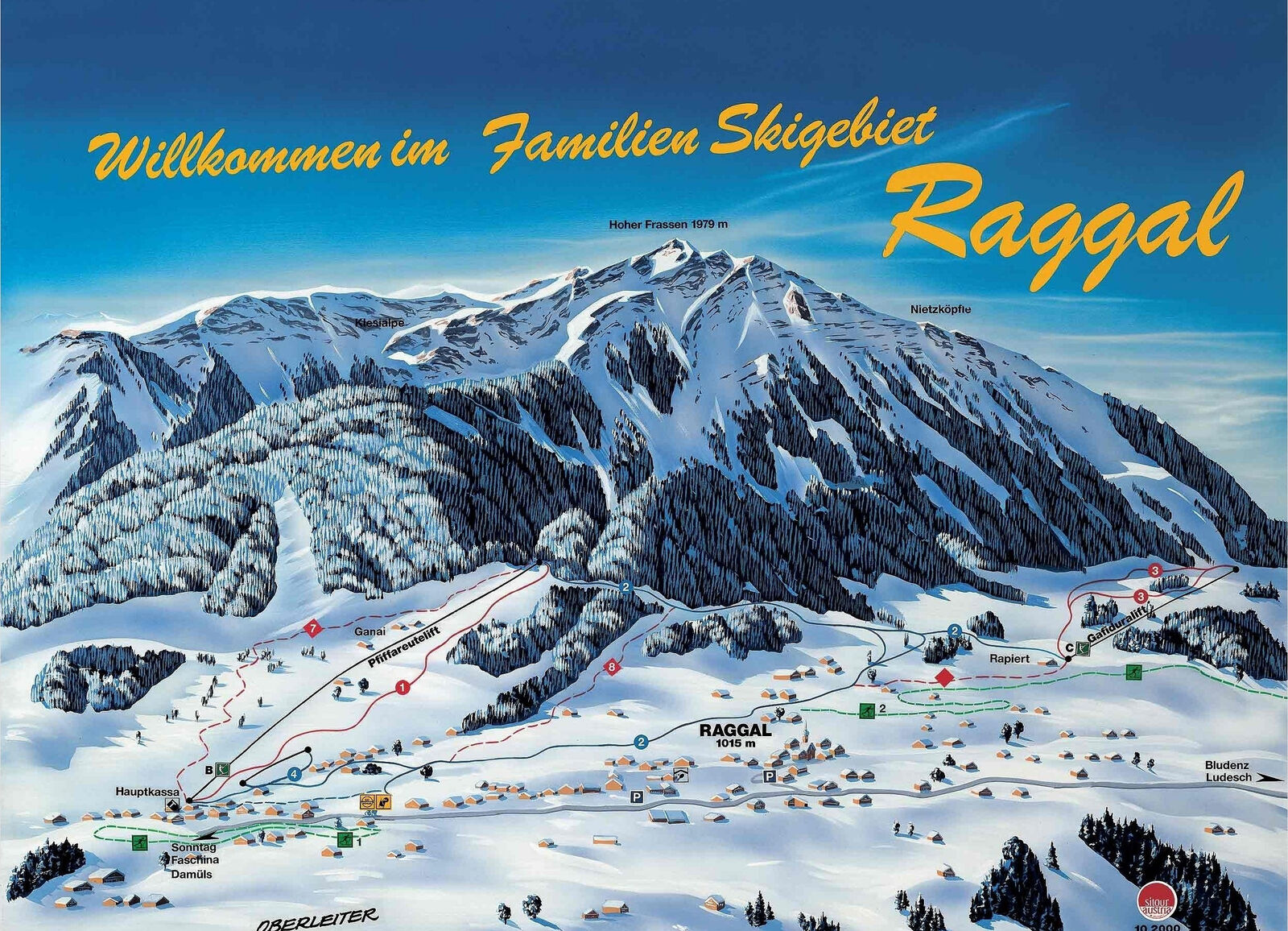 Pistenplan Skigebiet Raggal
