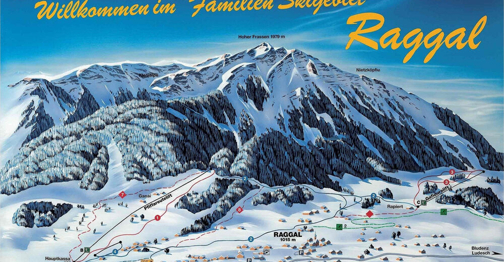 Plan skijaških staza Skijaško područje Raggal