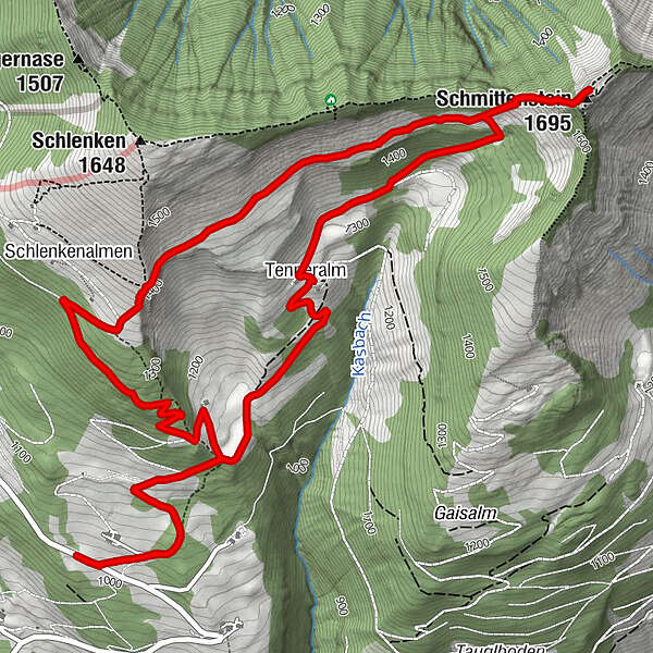 Bad Vigaun - Tenneralm - Trattnerhütte - Tenneralm - Schmittenstein ...