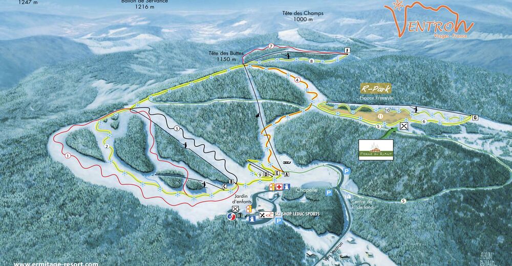 Plan de piste Station de ski Ventron