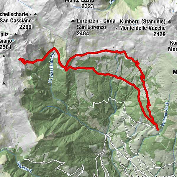 Rundweg vom Kühhof zum Latzfonser Kreuz und über Almen zurück