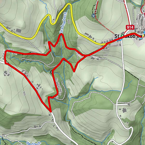 Kneippwanderweg 2 Minimap St Jakob Im Walde BERGFEX Wanderung