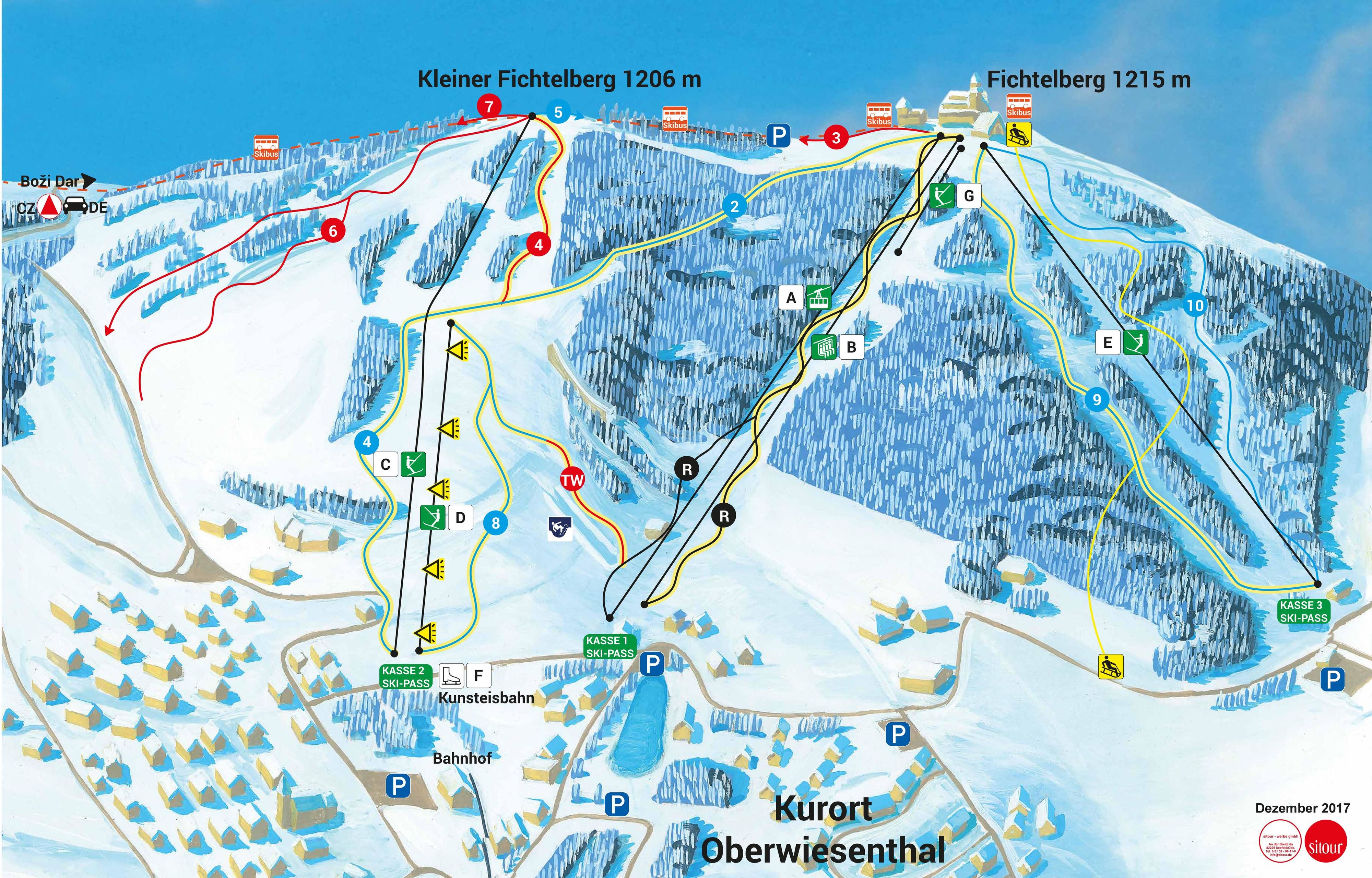 BERGFEX: Piste map Fichtelberg - Oberwiesenthal - Panoramic map