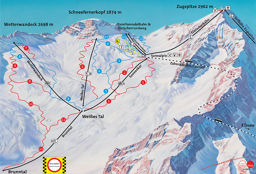 PistenplanSkigebiet Zugspitze